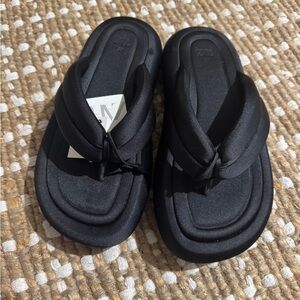 Zara satin platform puffy flat sandal New with tags